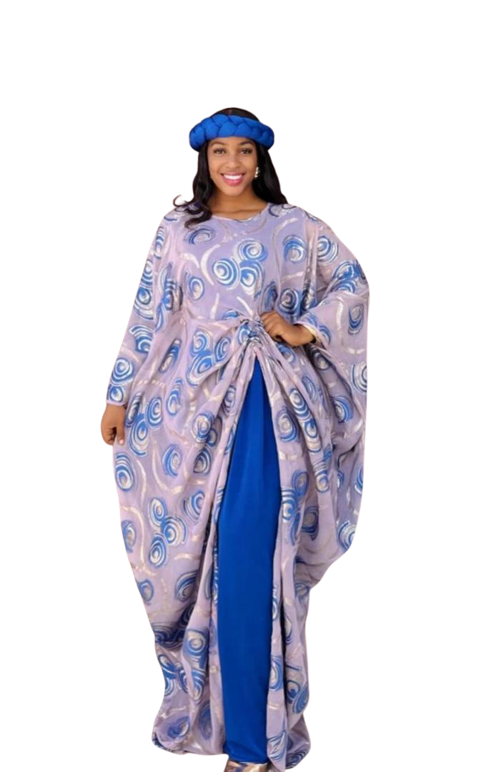 Royal Blue 3 Piece Somalic Shiffon Underdress with Braided Headband and Comfortable Fit