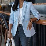 Women’s Classic Tweed Jacket tailored blazer for fall and winter layering