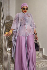 Zalong Elegant Kaftan Top and Wide Leg Pants Set Various Colors
