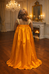 Burnt Orange Flared Elegance Dress – Umunde Exclusive