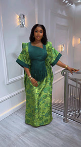 Elegant Umunde Emerald Garden Gown