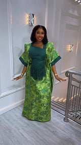 Elegant Umunde Emerald Garden Gown