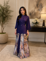 Zalong Elegant Kaftan Top and Wide Leg Pants Set Various Colors