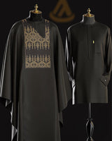 Men’s 3 Piece Luxury Agbada Buba and Sokoto set with intricate embroidery and premium fabric