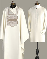 Men’s 3 Piece Luxury Agbada Buba and Sokoto traditional Nigerian attire with intricate embroidery