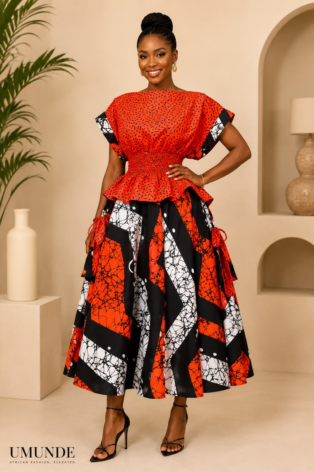UMUNDE Ankara Skirt & Top Set
