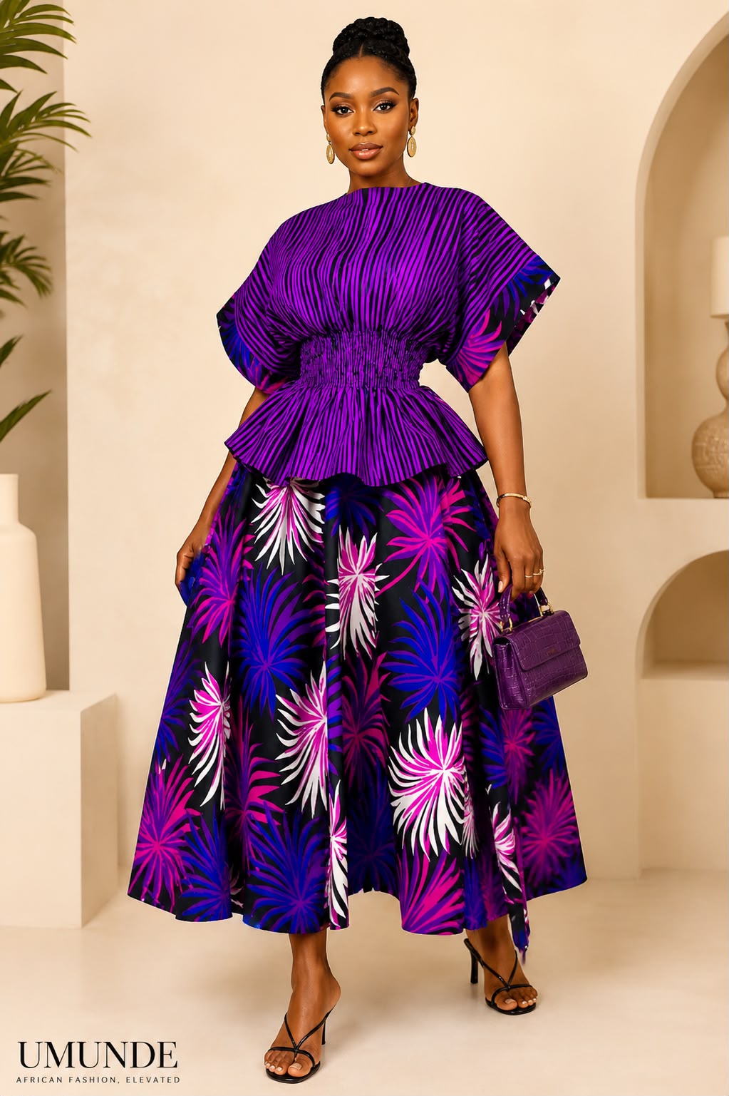 UMUNDE Ankara Skirt & Top Set