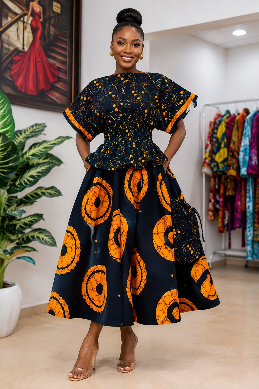 UMUNDE Ankara Skirt & Top Set