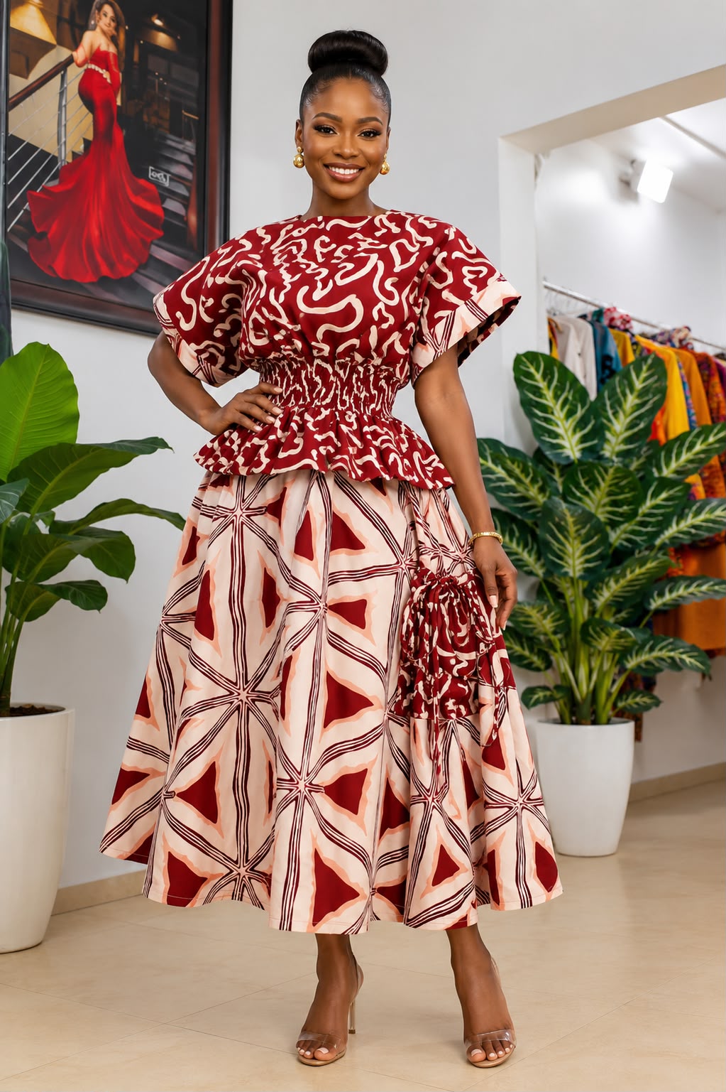 UMUNDE Ankara Skirt & Top Set