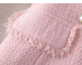 Women's classic tweed jacket tailored blazer for fall and winter fashion