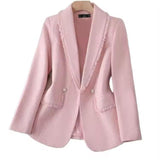 Women’s Classic Tweed Jacket elegant tailored blazer for fall and winter