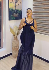 Women’s Elegant Lace Maxi Gown – Long Sleeve High Neck Evening Party Dress