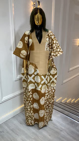 Luxury Adire Long Dress for Women – Handmade African Tie-Dye Maxi Dress with Traditional & Modern Elegance